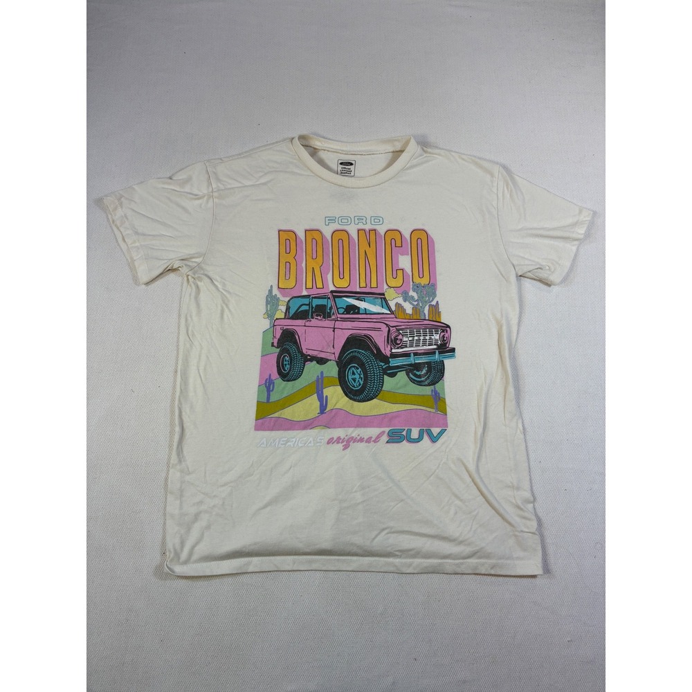 Ford Bronco Womens‎ Graphic T-Shirt Large Cream America's Original SUV
